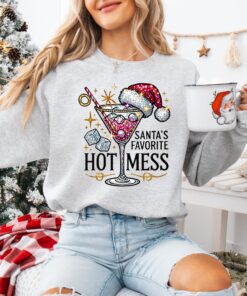 vintage christmas sweatshirt for women santas hot mess design with martini and drink theme for holiday parties 6qxwx scaled