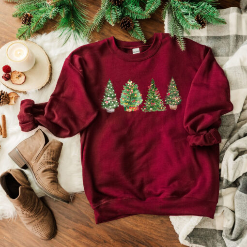 vintage christmas sweatshirt for women featuring a festive christmas tree design ideal for winter casual wear cora4 scaled