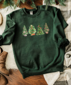 vintage christmas sweatshirt for women featuring a festive christmas tree design ideal for winter casual wear ovdzo scaled