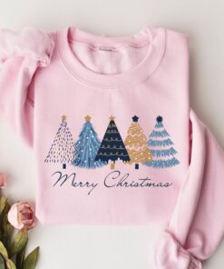 vintage christmas sweatshirt for women featuring blue christmas tree design and festive holiday theme for winter wear gvzo2 scaled