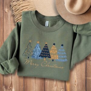 vintage christmas sweatshirt for women featuring blue christmas tree design and festive holiday theme for winter wear wjrym scaled