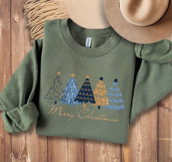 vintage christmas sweatshirt for women featuring blue christmas tree design and festive holiday theme for winter wear wjrym scaled