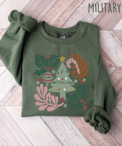 vintage christmas sweatshirt for women featuring boho tree design ideal winter shirt for holiday celebrations and festive gatherings slcpn