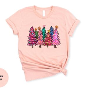 vintage christmas sweatshirt for women featuring cute pink christmas trees design in soft fabric ideal for holiday celebrations kwexu