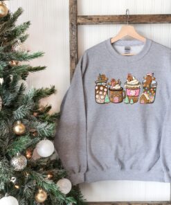 vintage christmas sweatshirt for women featuring gingerbread design and festive coffee theme in comfortable fabric 7tl6d scaled