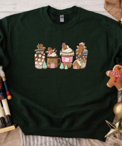 vintage christmas sweatshirt for women featuring gingerbread design and festive coffee theme in comfortable fabric nsmfz scaled