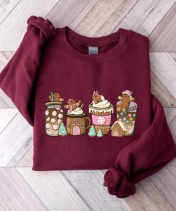 vintage christmas sweatshirt for women featuring gingerbread design and festive coffee theme in comfortable fabric ohyai scaled