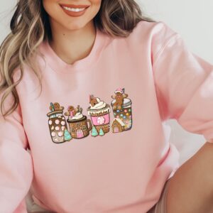 vintage christmas sweatshirt for women featuring gingerbread design and festive coffee theme in comfortable fabric uphmy