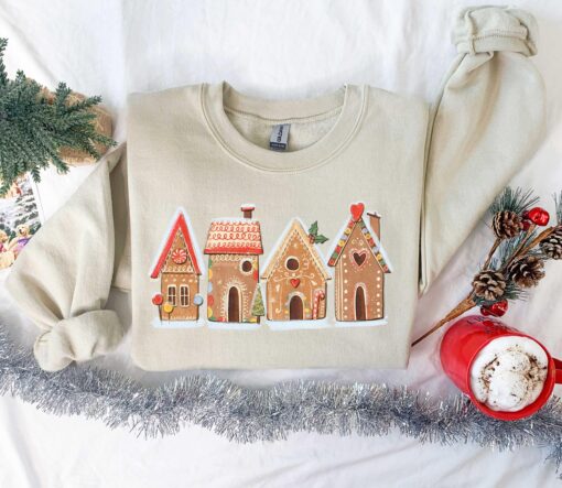 vintage christmas sweatshirt for women featuring gingerbread house design casual crewneck holiday apparel 2hzyk scaled