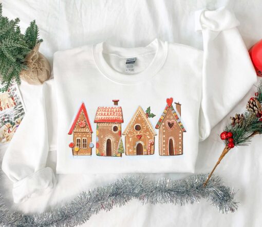 vintage christmas sweatshirt for women featuring gingerbread house design casual crewneck holiday apparel baoro scaled