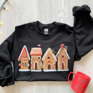 vintage christmas sweatshirt for women featuring gingerbread house design casual crewneck holiday apparel eqfrc scaled