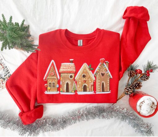 vintage christmas sweatshirt for women featuring gingerbread house design casual crewneck holiday apparel fmjn3 scaled