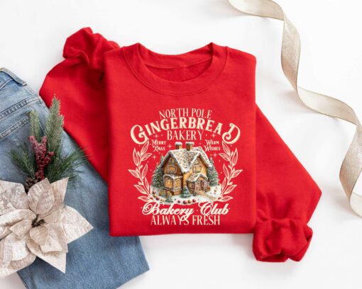 vintage christmas sweatshirt for women featuring gingerbread house design comfortable holiday crewneck for new year celebrations ffcen