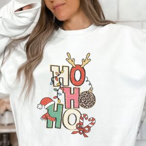 vintage christmas sweatshirt for women featuring ho ho ho design retro crewneck style trendy xmas apparel 0nyin