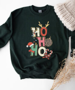 vintage christmas sweatshirt for women featuring ho ho ho design retro crewneck style trendy xmas apparel rxtxn