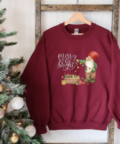 vintage christmas sweatshirt for women featuring merry and bright gnome design comfortable crewneck style for winter wear 4e0bj