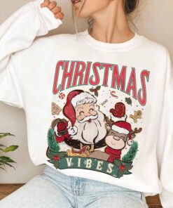 vintage christmas sweatshirt for women featuring retro santa design ideal for winter wear and holiday gatherings anwne