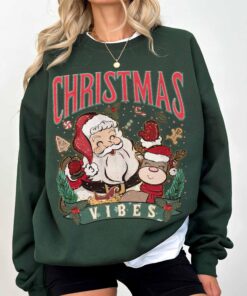 vintage christmas sweatshirt for women featuring retro santa design ideal for winter wear and holiday gatherings lvxjy