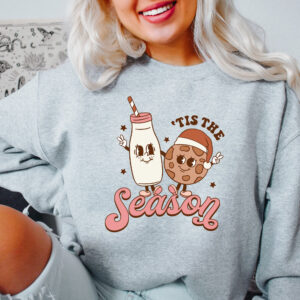 vintage christmas sweatshirt for women featuring retro xmas cookies design and comfortable crewneck style aiopv