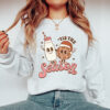 vintage christmas sweatshirt for women featuring retro xmas cookies design and comfortable crewneck style dcx9a