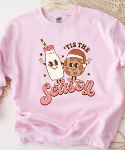 vintage christmas sweatshirt for women featuring retro xmas cookies design and comfortable crewneck style onfsi