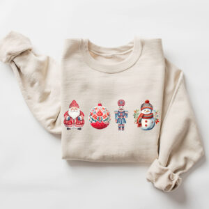 vintage christmas sweatshirt for women featuring santa and snowman designs comfortable holiday apparel for seasonal celebrations 75abr