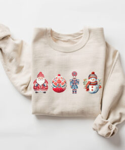 vintage christmas sweatshirt for women featuring santa and snowman designs comfortable holiday apparel for seasonal celebrations 75abr scaled