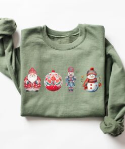 vintage christmas sweatshirt for women featuring santa and snowman designs comfortable holiday apparel for seasonal celebrations ybpij scaled