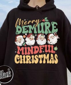 vintage christmas sweatshirt for women featuring santa clause design and mindful message perfect for holiday celebrations and festive gatherings vxsuu