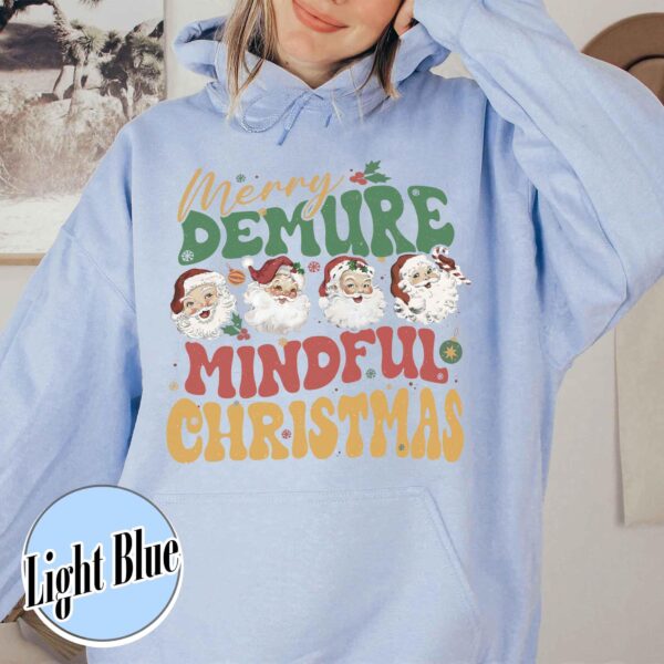 vintage christmas sweatshirt for women featuring santa clause design and mindful message perfect for holiday celebrations and festive gatherings zr5wv