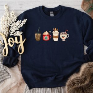 vintage christmas sweatshirt for women funny christmas shirt with coffee design comfortable holiday apparel 4aelj