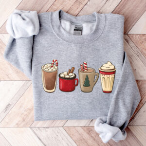 vintage christmas sweatshirt for women funny christmas shirt with coffee design comfortable holiday apparel gzlfn