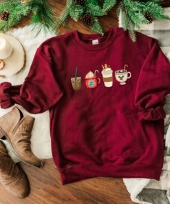 vintage christmas sweatshirt for women funny christmas shirt with coffee design comfortable holiday apparel hvbne scaled