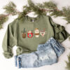 vintage christmas sweatshirt for women funny christmas shirt with coffee design comfortable holiday apparel tlbab