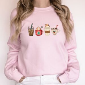 vintage christmas sweatshirt for women funny christmas shirt with coffee design comfortable holiday apparel vzugm