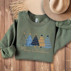 vintage christmas sweatshirt for women holiday crewneck pullover with christmas tree design winter apparel for festive celebrations a3tzy