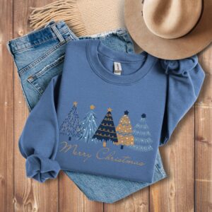 vintage christmas sweatshirt for women holiday crewneck pullover with christmas tree design winter apparel for festive celebrations yef6e