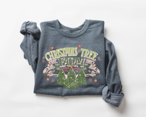 vintage christmas sweatshirt for women holiday crewneck with christmas tree farm design comfortable and stylish christmas top 4syih