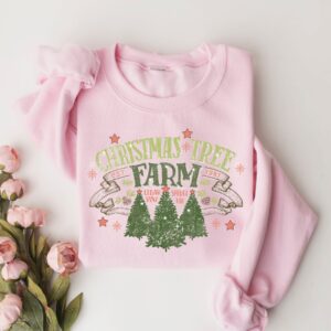 vintage christmas sweatshirt for women holiday crewneck with christmas tree farm design comfortable and stylish christmas top 5xodv