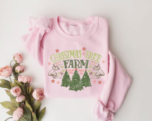 vintage christmas sweatshirt for women holiday crewneck with christmas tree farm design comfortable and stylish christmas top