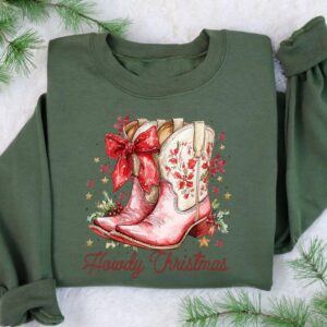 vintage christmas sweatshirt for women howdy design with country girl theme western style hoodie for holiday celebrations aopok