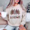 vintage christmas sweatshirt for women in buffalo plaid and leopard design with merry christmas print x0lfl