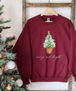 vintage christmas sweatshirt for women merry and bright crewneck winter apparel with festive tree design tmurg