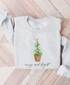 vintage christmas sweatshirt for women merry and bright crewneck winter apparel with festive tree design tyfys