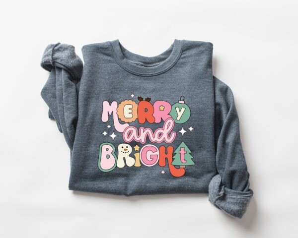 vintage christmas sweatshirt for women merry and bright crewneck with fun design comfortable holiday apparel 0abqf