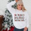 vintage christmas sweatshirt for women merry and bright santa sweater with hot cocoa design comfortable crewneck style iqh9f