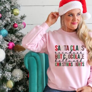 vintage christmas sweatshirt for women merry and bright santa sweater with hot cocoa design comfortable crewneck style kjzua