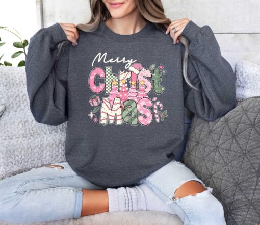 vintage christmas sweatshirt for women merry christmas design soft and comfortable holiday apparel ani2y scaled