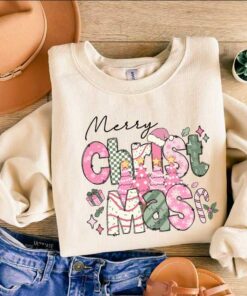 vintage christmas sweatshirt for women merry christmas design soft and comfortable holiday apparel vry0n