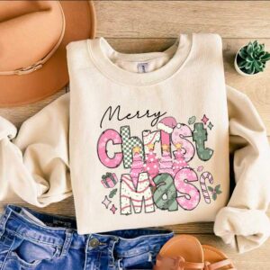 vintage christmas sweatshirt for women merry christmas design soft and comfortable holiday apparel vry0n